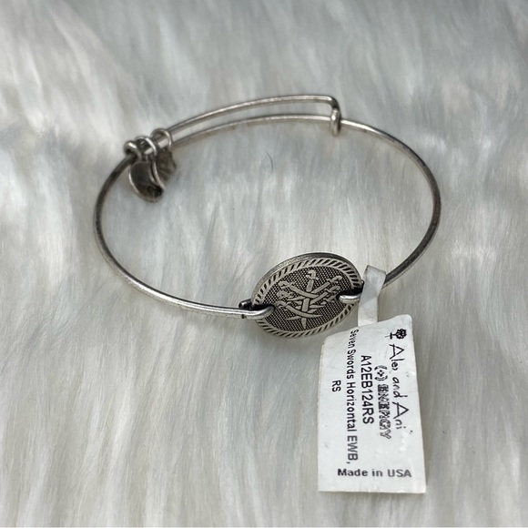 Alex and Ani Rafaelian Silver Seven Swords Horizontal Bangle Bracelet - Picture 1 of 1